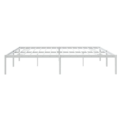 White Metal Bed Frame - Sturdy & Stylish 200x200cm (No Mattress)