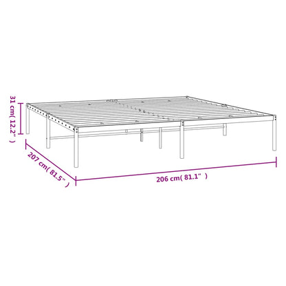 White Metal Bed Frame - Sturdy & Stylish 200x200cm (No Mattress)