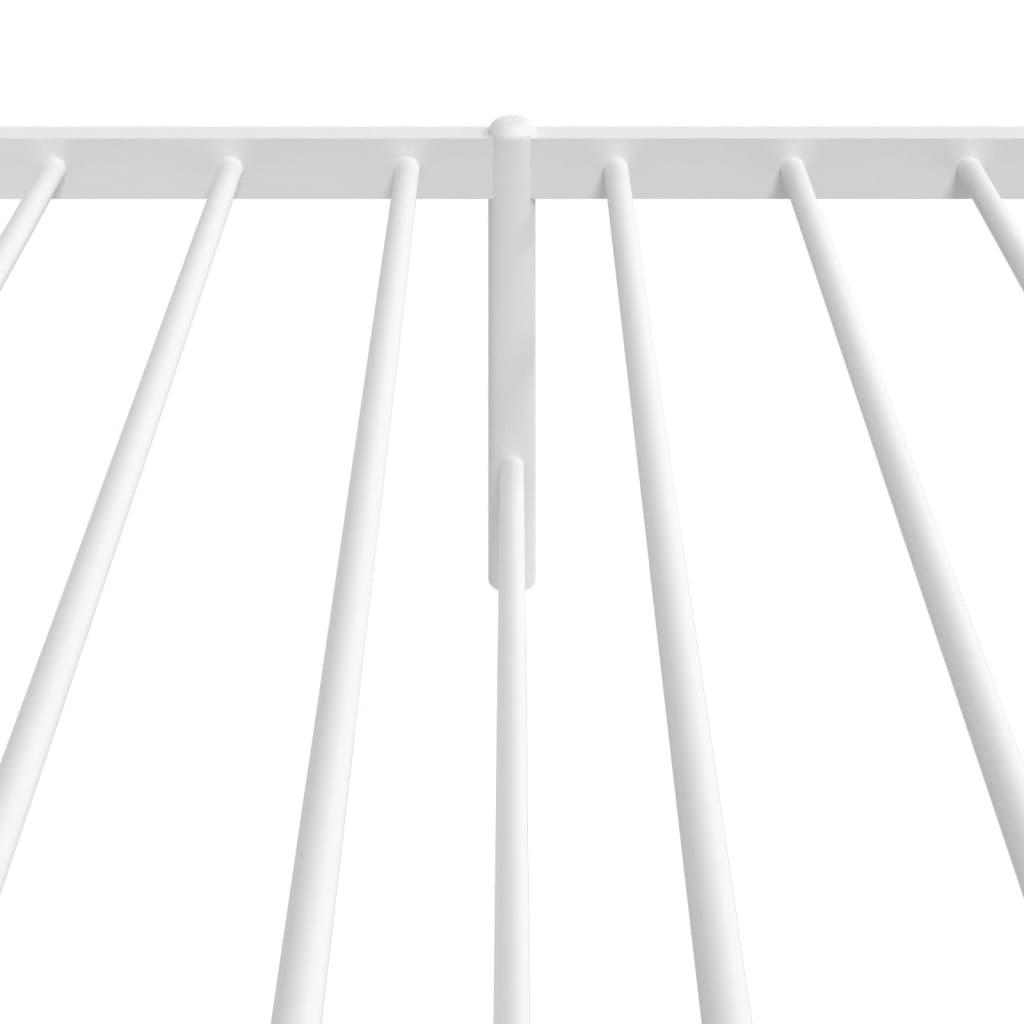 White Metal Bed Frame with Headboard 80x200cm - Sturdy & Stylish