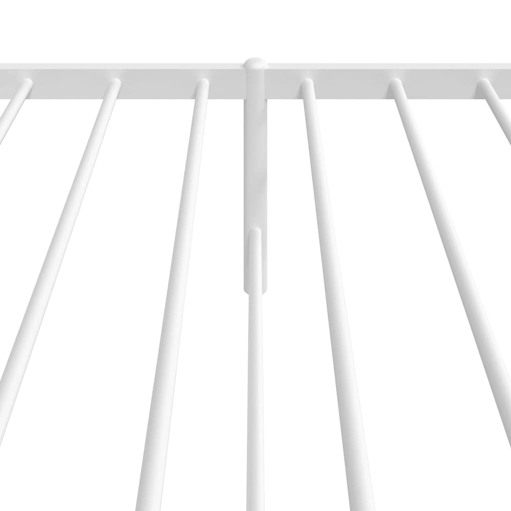 White Metal Bed Frame with Headboard - 100x200cm, No Mattress