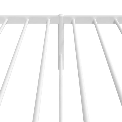White Metal Bed Frame with Headboard - 107x203cm (Mattress Not Included)