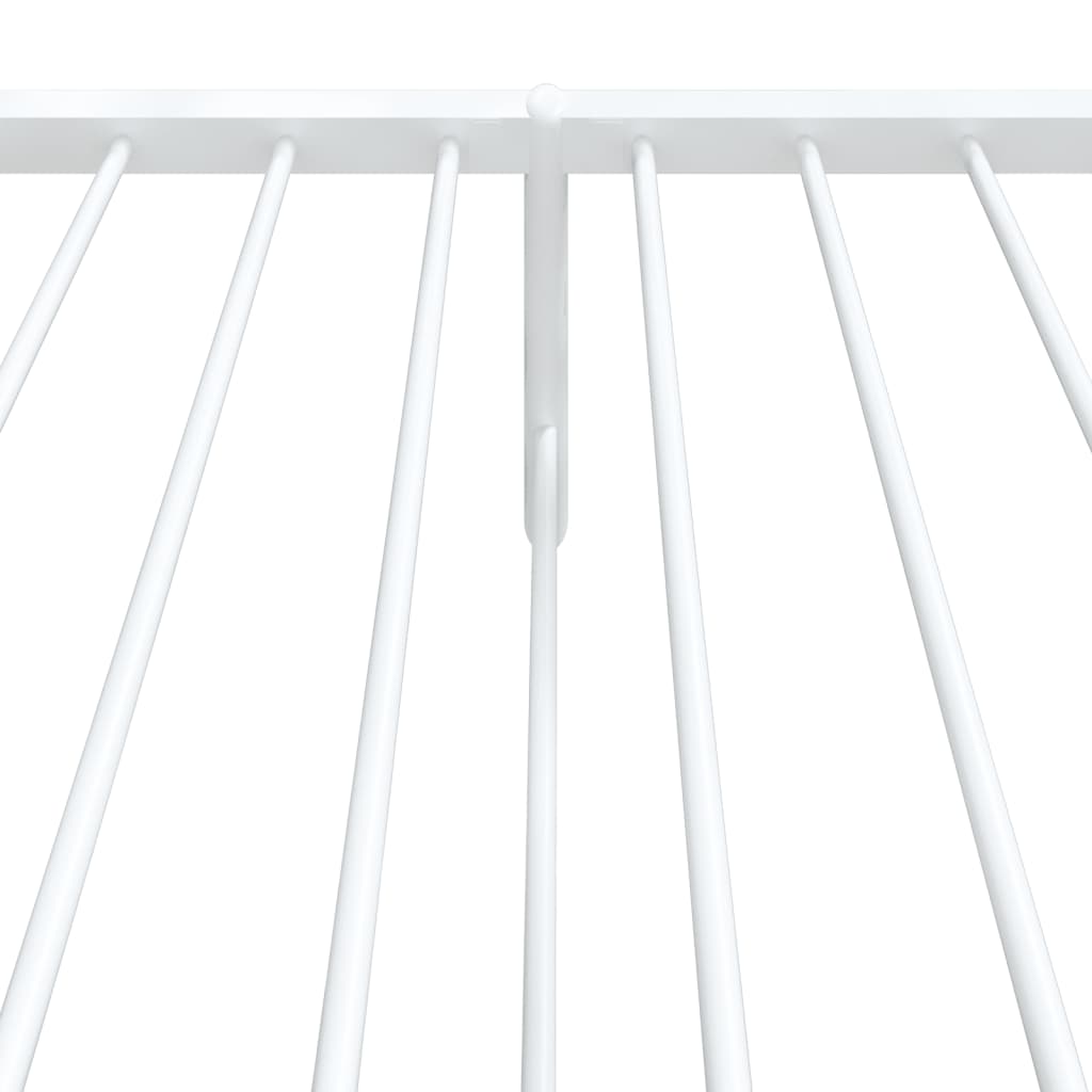 White Metal Bed Frame with Footboard, 75x190cm, No Mattress Included