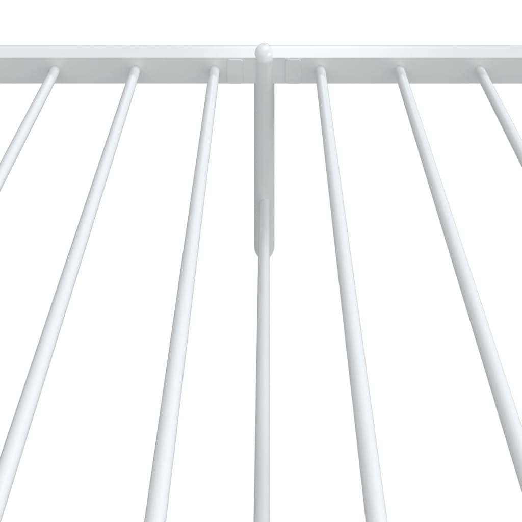 White Metal Bed Frame with Footboard, 80x200cm, No Mattress Included