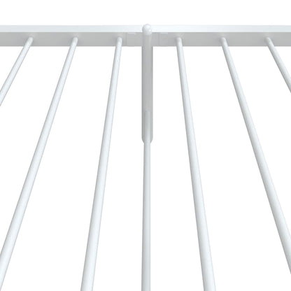 White Metal Bed Frame with Footboard, 80x200cm, No Mattress Included
