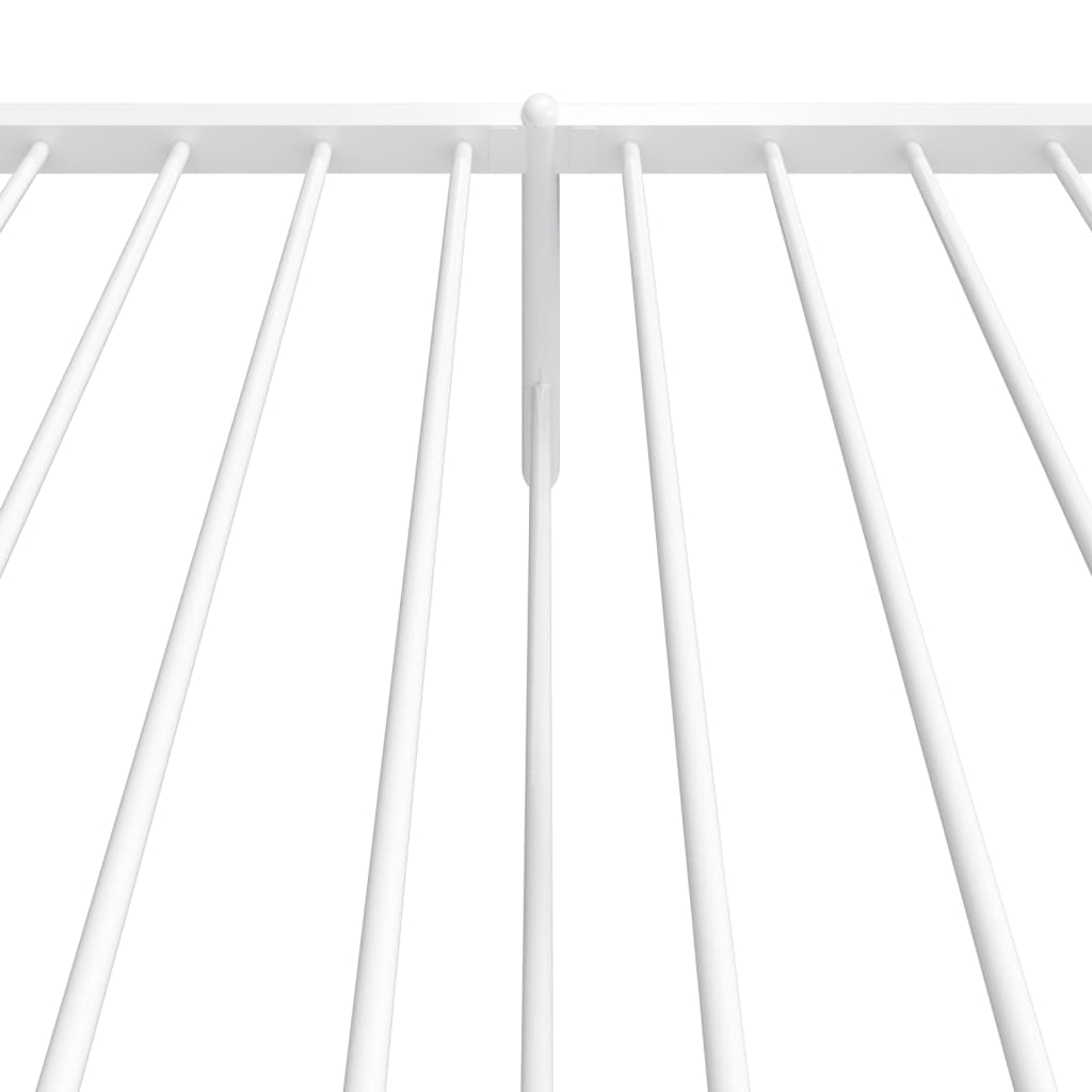 White Metal Bed Frame with Footboard, No Mattress - 90x190cm