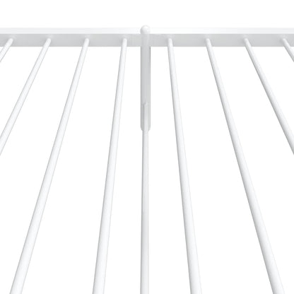 White Metal Bed Frame with Footboard, No Mattress - 90x190cm