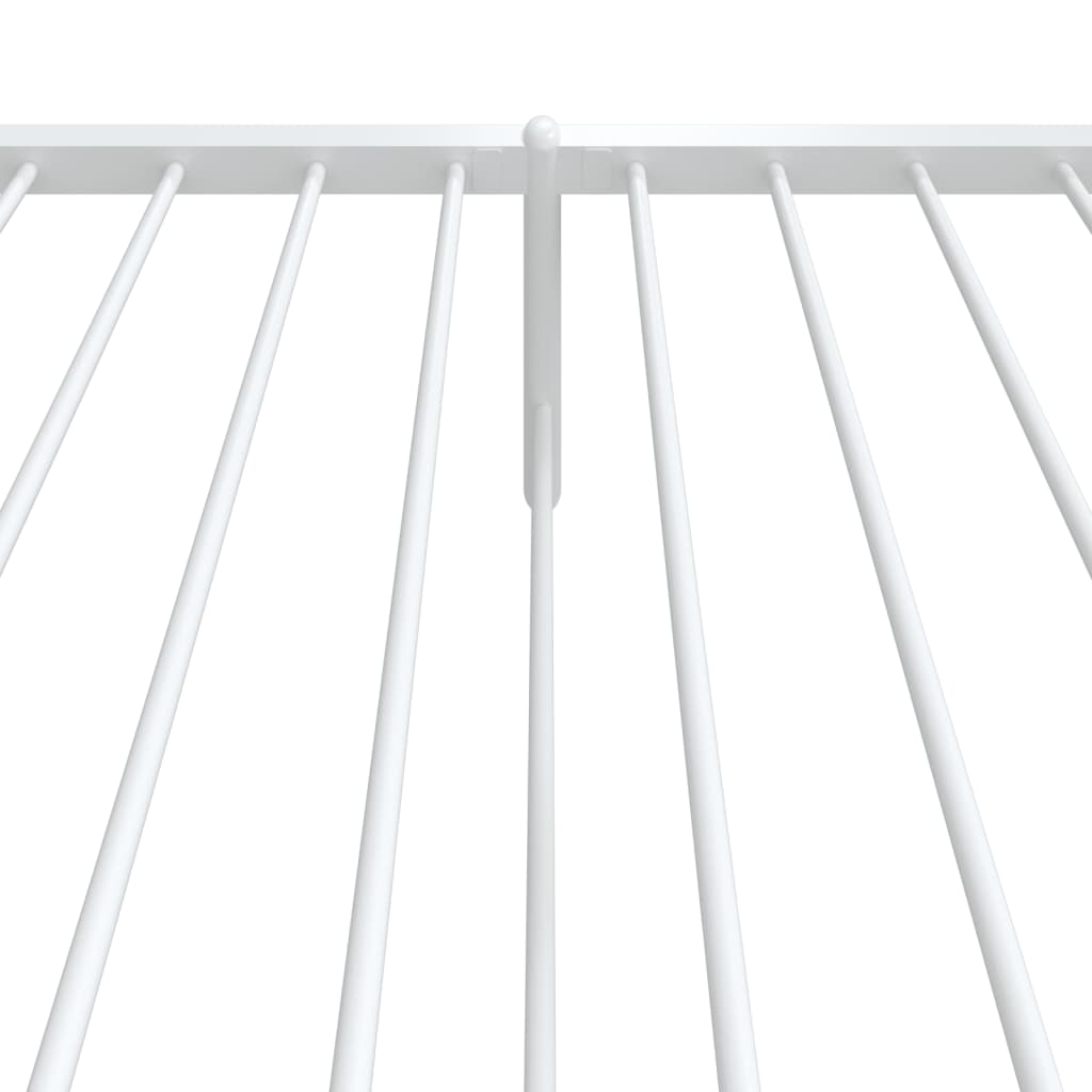 White Metal Bed Frame with Footboard - 90x200cm, No Mattress