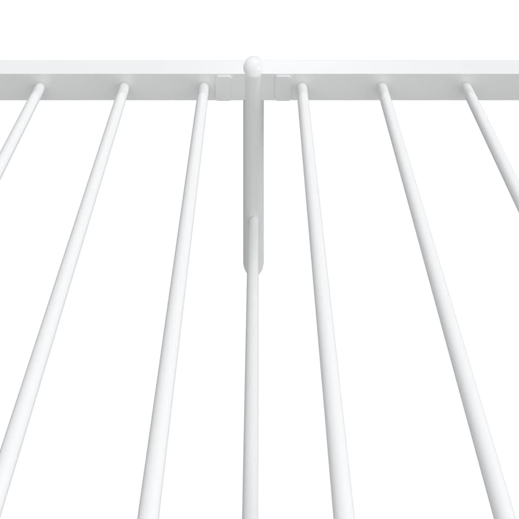 White Metal Bed Frame with Footboard - 107x203cm, Stylish & Durable