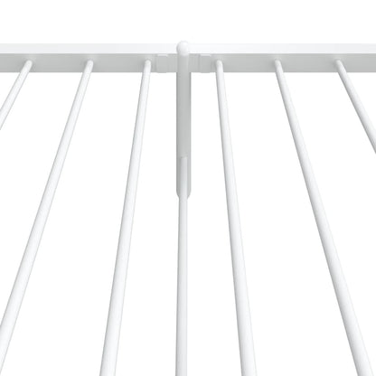 White Metal Bed Frame with Footboard - 107x203cm, Stylish & Durable