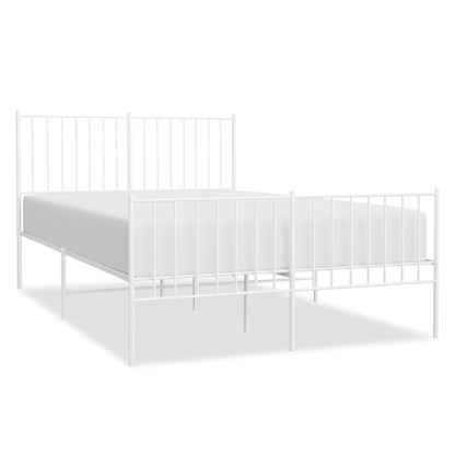 White Metal Bed Frame 120x200cm with Footboard - No Mattress