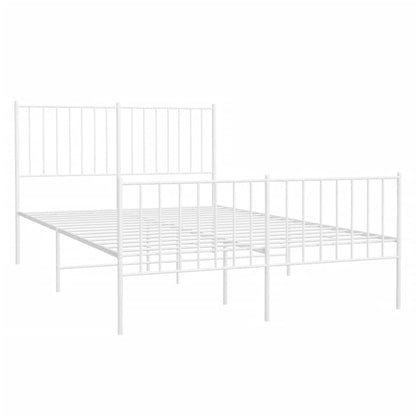 White Metal Bed Frame 120x200cm with Footboard - No Mattress