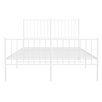 White Metal Bed Frame 120x200cm with Footboard - No Mattress
