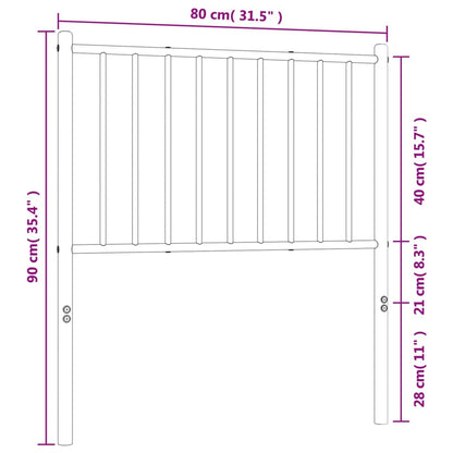 White Metal Headboard - Elegant Design, 75 cm