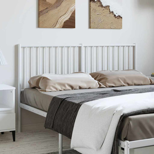 Metal Headboard White 150 cm