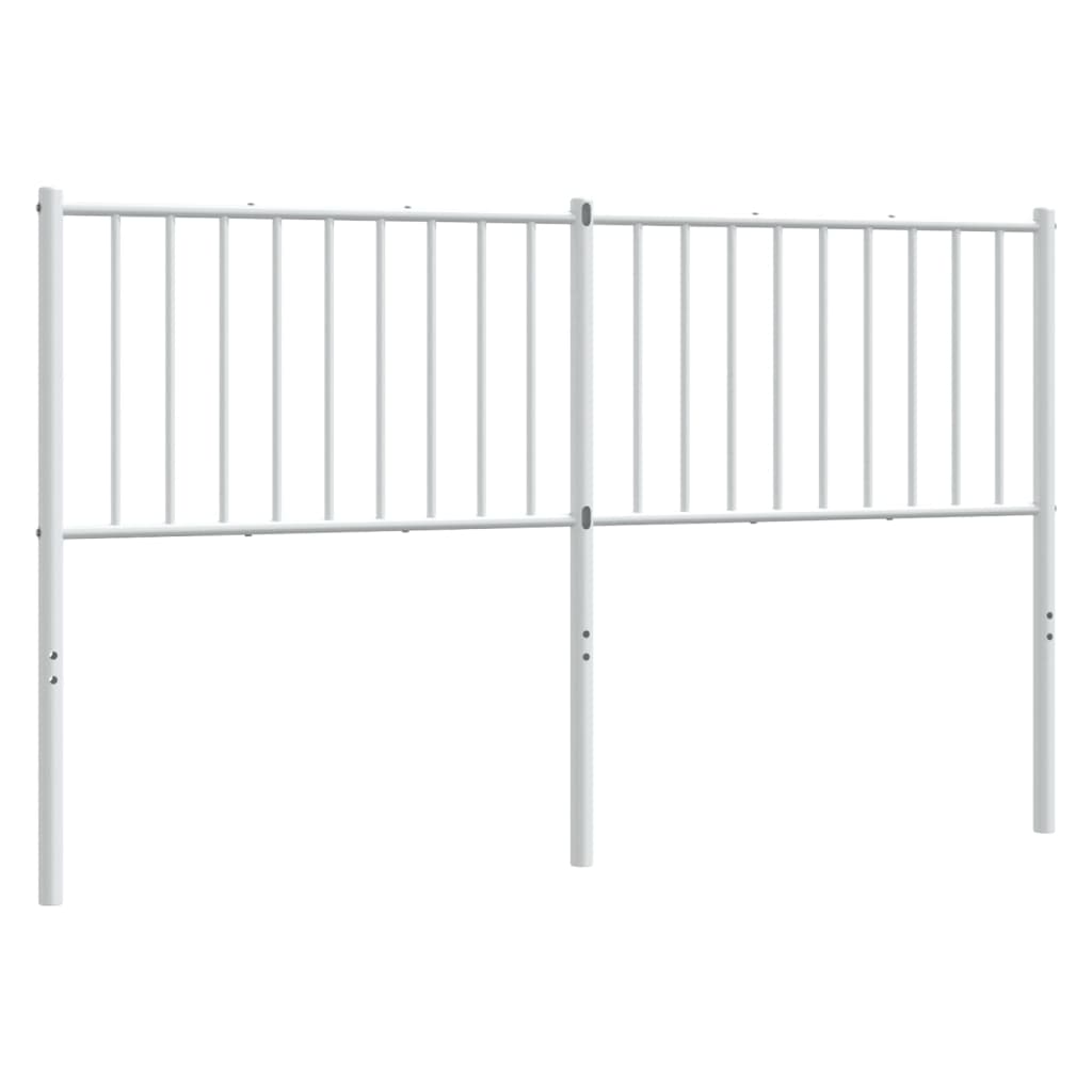 Elegant White Metal Headboard - Sturdy 160 cm Frame