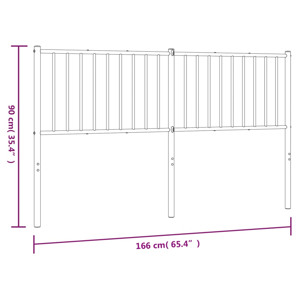 Elegant White Metal Headboard - Sturdy 160 cm Frame