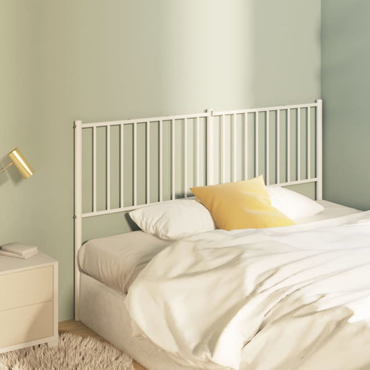 Elegant White Metal Headboard - Sturdy 160 cm Frame
