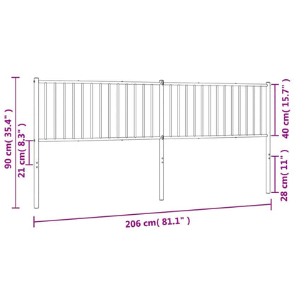 Elegant White Metal Headboard - 200 cm | Sturdy & Stylish Design