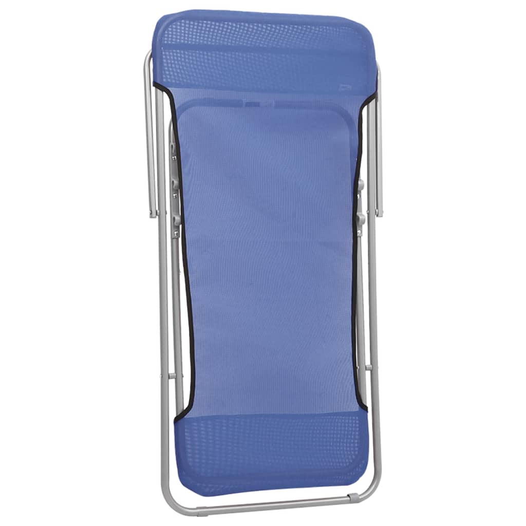 2-Piece Blue Textilene Folding Beach Chairs, Powder-Coated Steel