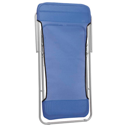2-Piece Blue Textilene Folding Beach Chairs, Powder-Coated Steel