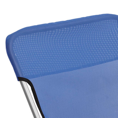2-Piece Blue Textilene Folding Beach Chairs, Powder-Coated Steel