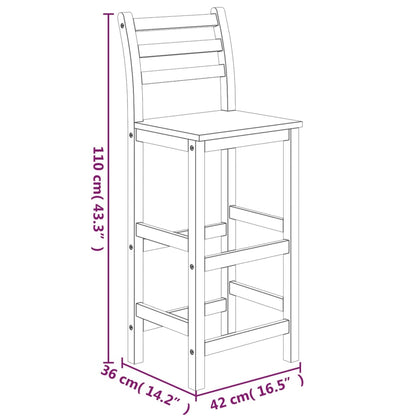3 Piece Garden Bar Set Solid Wood  Acacia