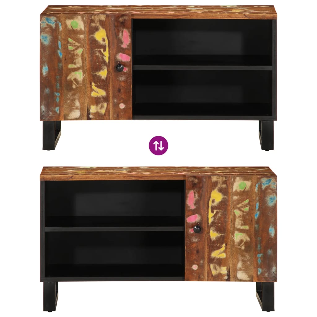 TV Cabinet 80x33x46 cm Solid Wood Reclaimed&Engineered Wood