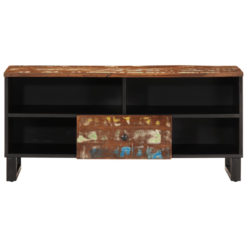 TV Cabinet 100x33x46 cm Solid Wood Reclaimed&Engineered Wood