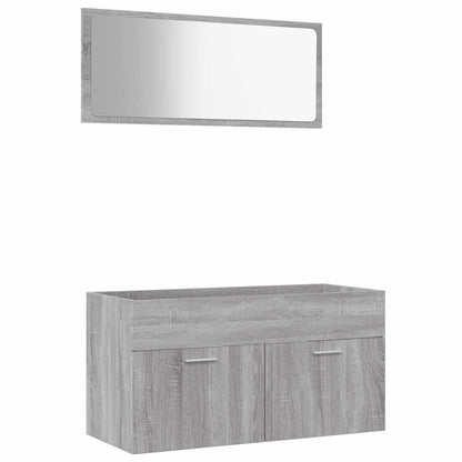 2-Piece Grey Sonoma Engineered Wood Bathroom Set