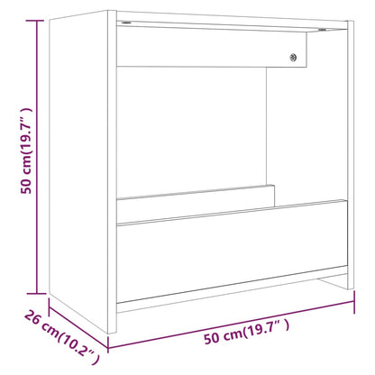 Sonoma Grey Side Table - Engineered Wood 50x26x50 cm