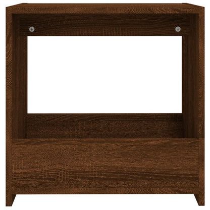 Brown Oak Engineered Wood Side Table - 50x26x50 cm