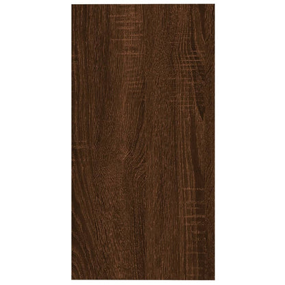 Brown Oak Engineered Wood Side Table - 50x26x50 cm