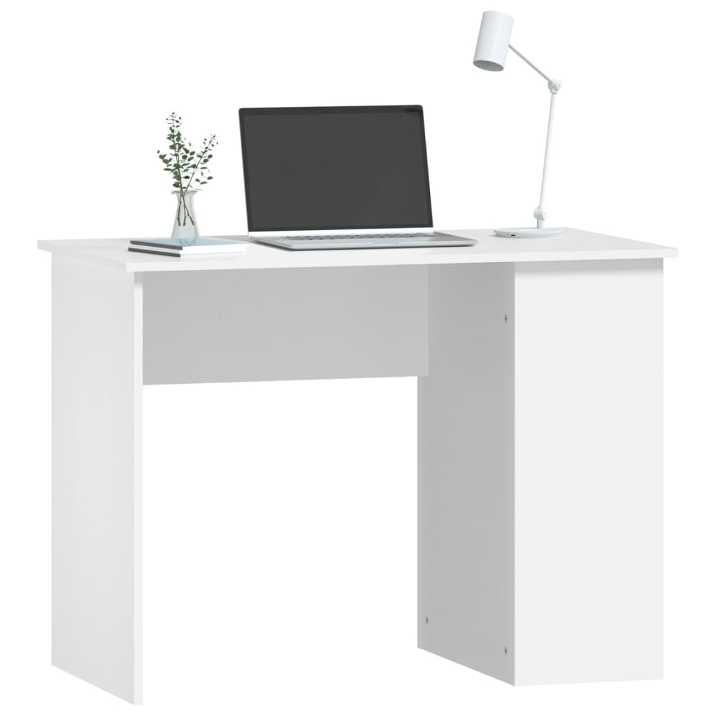 Elegant White Desk 100x55x75cm | Engineered Wood Workspace