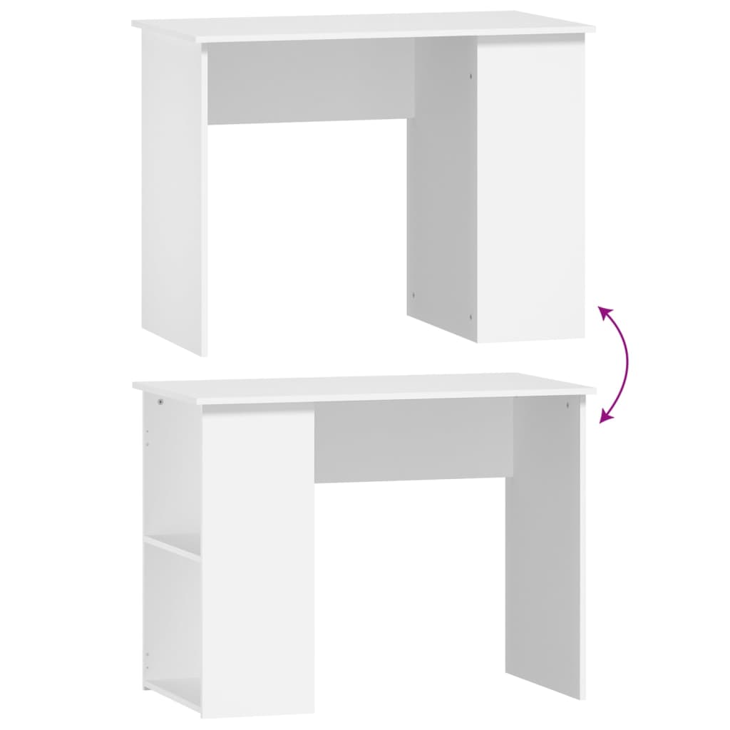 Elegant White Desk 100x55x75cm | Engineered Wood Workspace