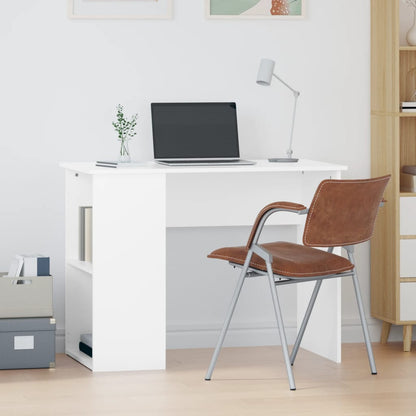 Elegant White Desk 100x55x75cm | Engineered Wood Workspace