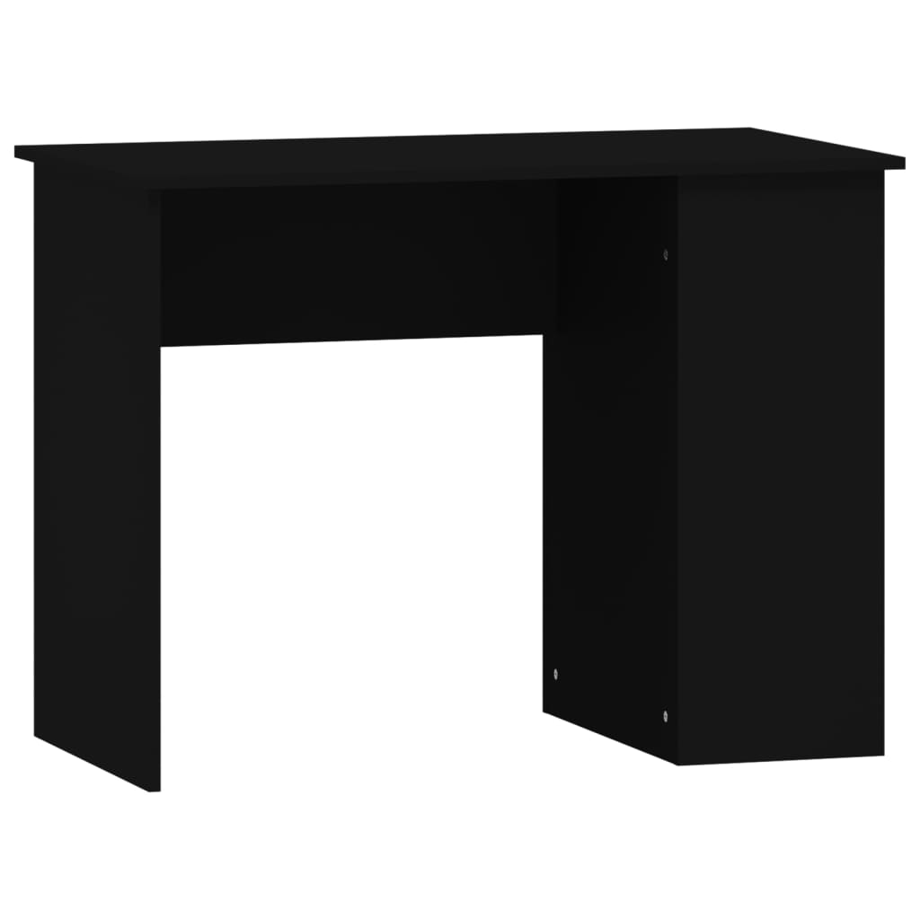Sleek Black Engineered Wood Desk - 100x55x75 cm Office Table