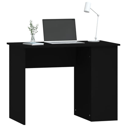 Sleek Black Engineered Wood Desk - 100x55x75 cm Office Table