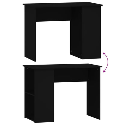 Sleek Black Engineered Wood Desk - 100x55x75 cm Office Table
