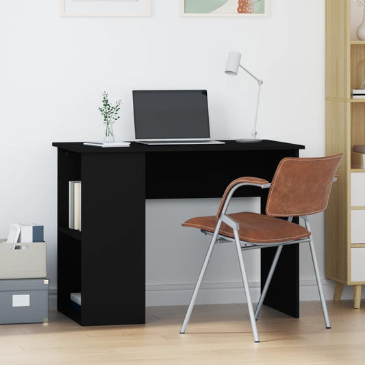 Sleek Black Engineered Wood Desk - 100x55x75 cm Office Table