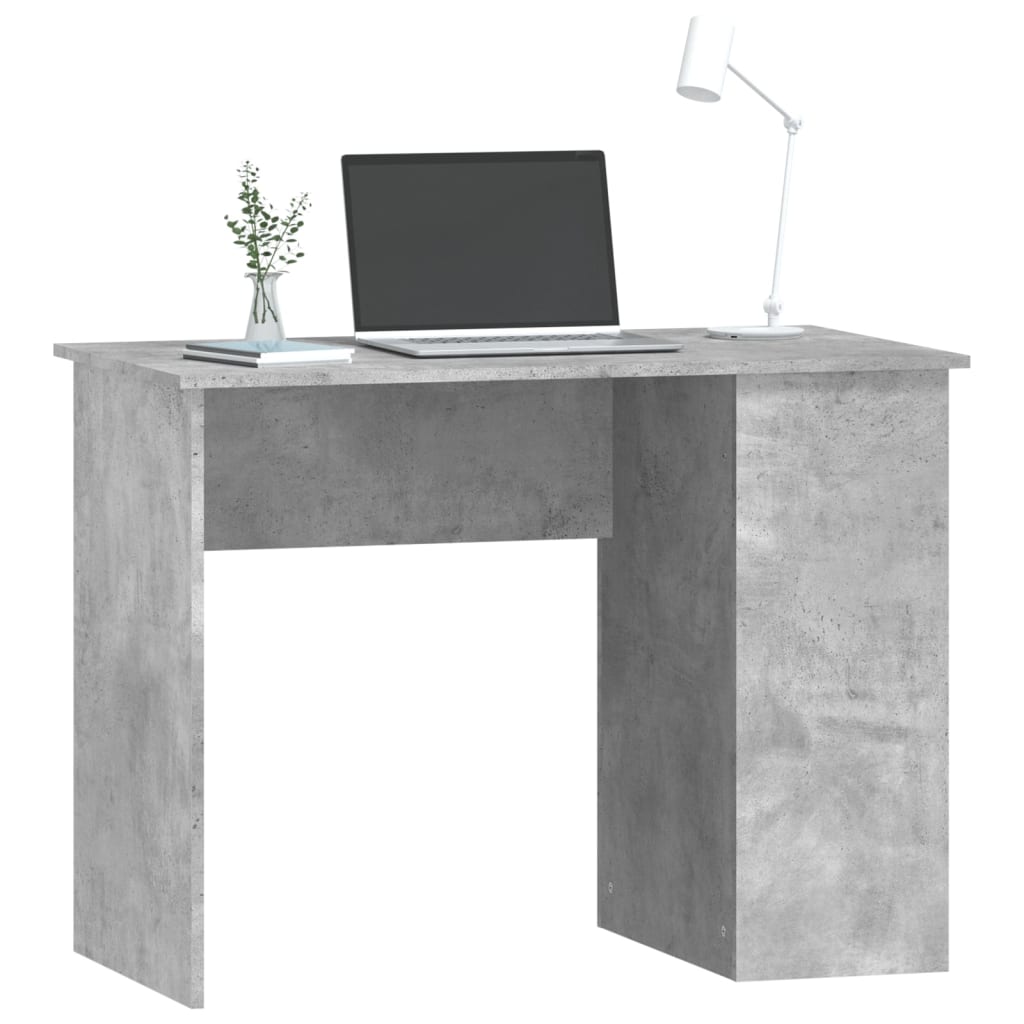 Sleek Concrete Grey Desk 100x55x75 - Modern Engineered Wood Design