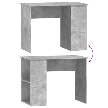 Sleek Concrete Grey Desk 100x55x75 - Modern Engineered Wood Design