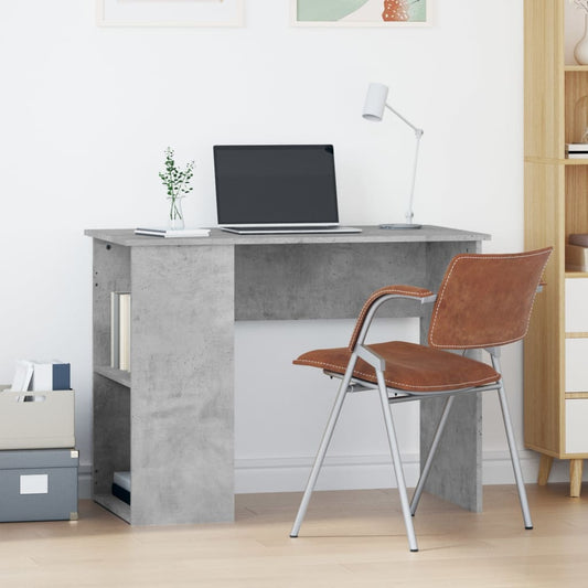 Sleek Concrete Grey Desk 100x55x75 - Modern Engineered Wood Design