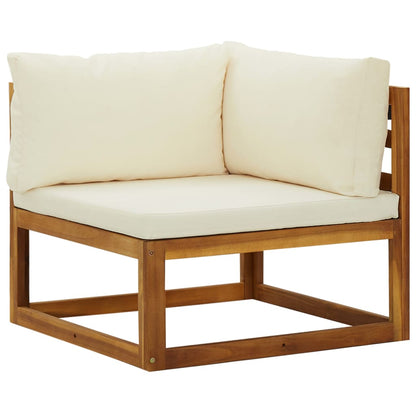 Elegant Acacia Wood 2-Pc Sectional Corner Sofas with Cushions