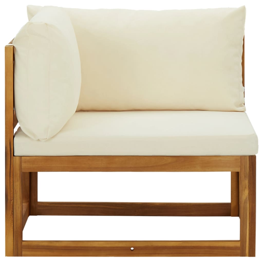 Elegant Acacia Wood 2-Pc Sectional Corner Sofas with Cushions
