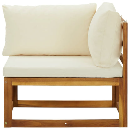Elegant Acacia Wood 2-Pc Sectional Corner Sofas with Cushions