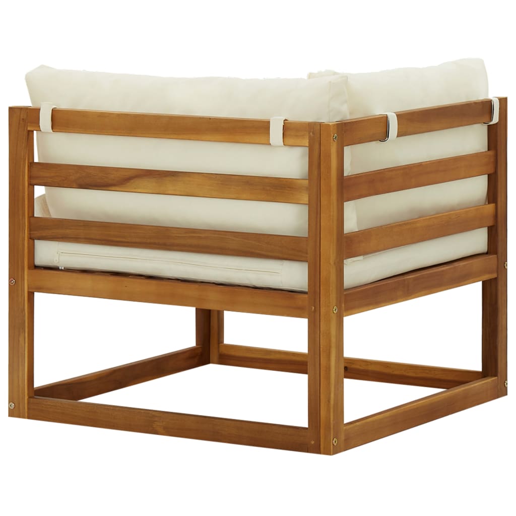 Elegant Acacia Wood 2-Pc Sectional Corner Sofas with Cushions