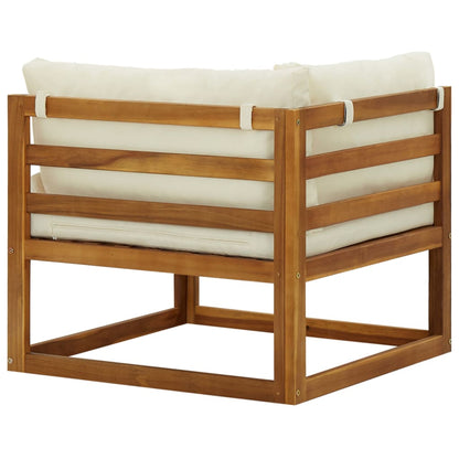 Elegant Acacia Wood 2-Pc Sectional Corner Sofas with Cushions