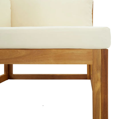 Elegant Acacia Wood 2-Pc Sectional Corner Sofas with Cushions