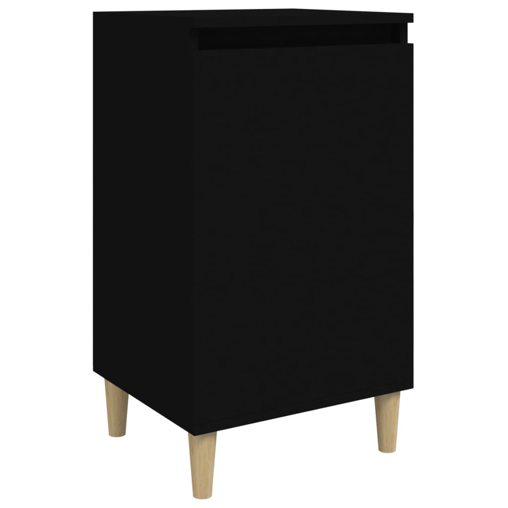 Sleek Black Bedside Cabinet - 40x35x70 cm, Engineered Wood