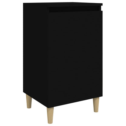 Sleek Black Bedside Cabinet - 40x35x70 cm, Engineered Wood